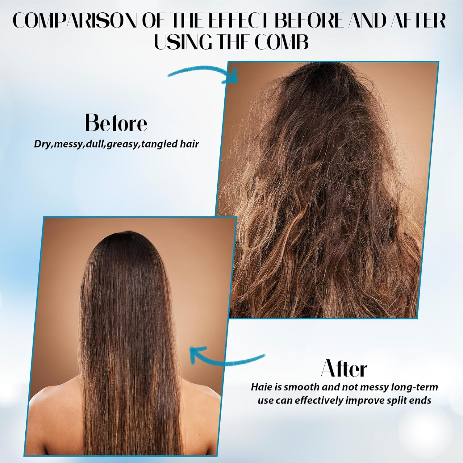 Pack of 2 Mini Foldable Hair Brushes with Mirror Travel Hair Brush Folding Brush Mini round Foldable Hair Massage Comb for Women Girls (Blue, Purple) image number 2