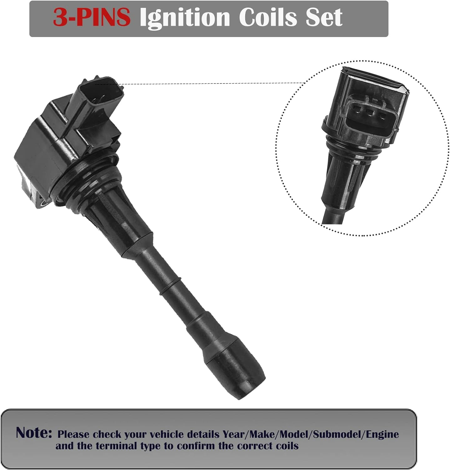 Set of 6 Ignition Coil Packs & Spark Plugs Fits for 3.5 V6 Nissan Murano Maxima Altima Pathfinder Infiniti G35 EX35 JX35 2009 2010 2011 2012 2013 2014 2015 2016 3.5L Coils Spark Plugs Replaces# UF550 image number 2