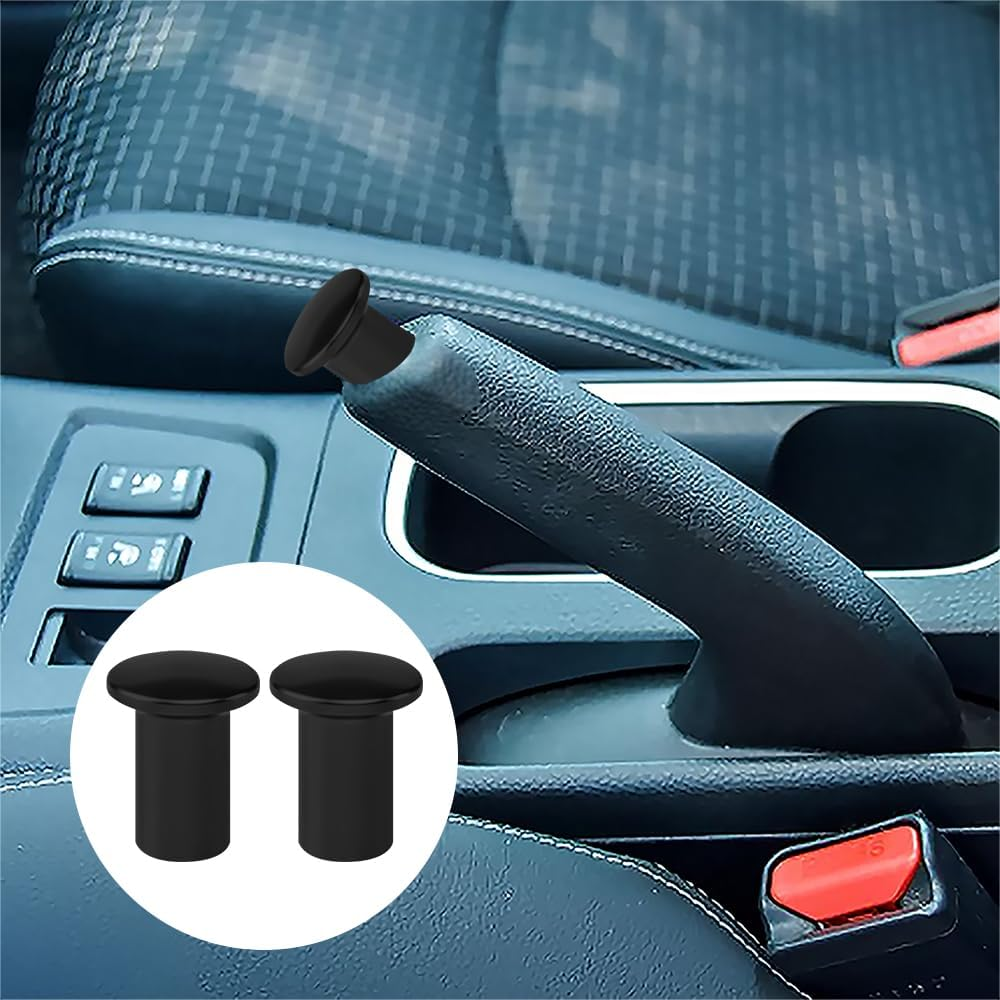 2PCS Hand Brake Knob Cover, Car Handbrake Button, Aluminum Car E-Brake Handle Cover, E-Brake Handle Handbrake Emergency Cover, Gear Handle Brake Press Button Compatible with GT86, FRS, BRZ