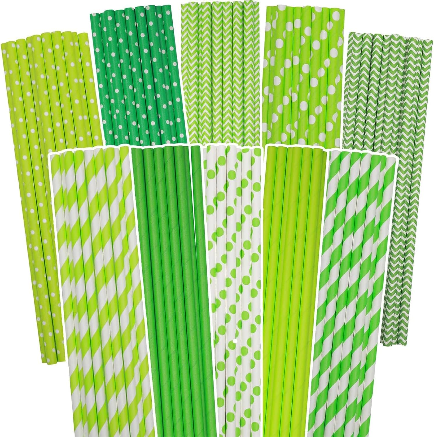 Yellow Straws for Drinking Yellow Disposable Straws 100Pcs Disposable Straws Bulk (8 Pattern)