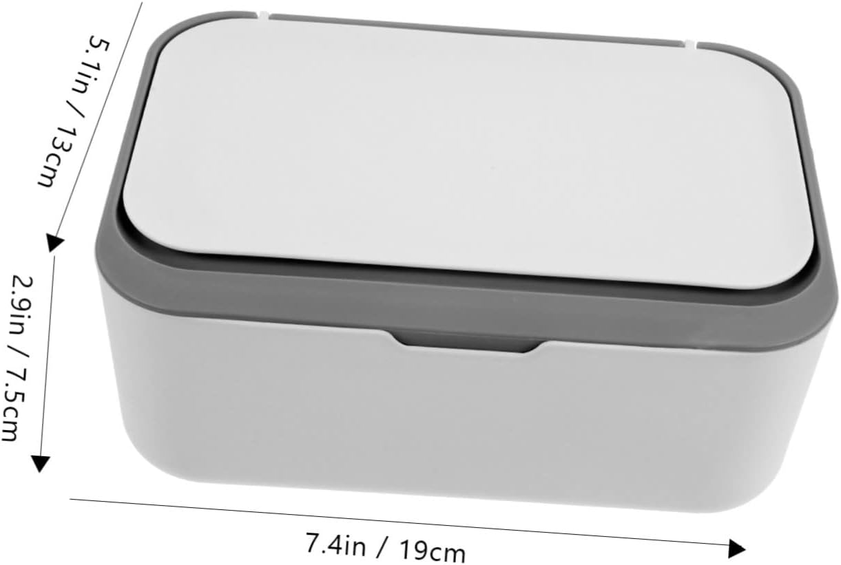 Wet and Dry Tissue Box Wipes Dispenser Lid Refillable Wipe Holder for Bathroom Organizer Deep Grey image number 2