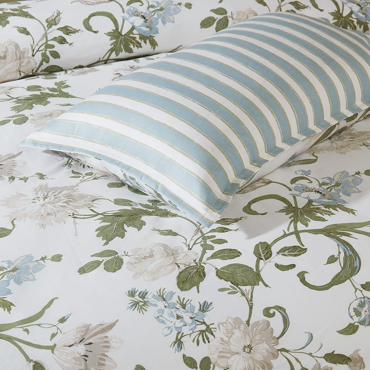 Laura Ashley Rosalind Quilt Cover Set, Seaspray, Double Bed