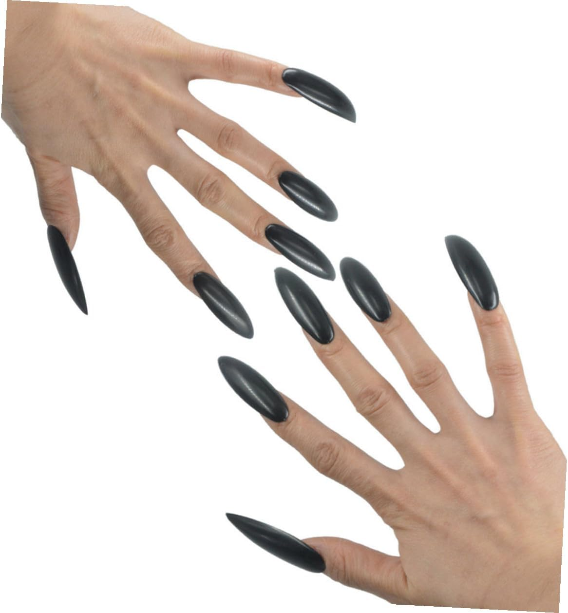 Vaguelly 10Pcs Black Plastic Fake Nails Gothic Press on Nails Women&rsquo;S Manicure Patches Removable Artificial for DIY Manicure Supplies image number 5