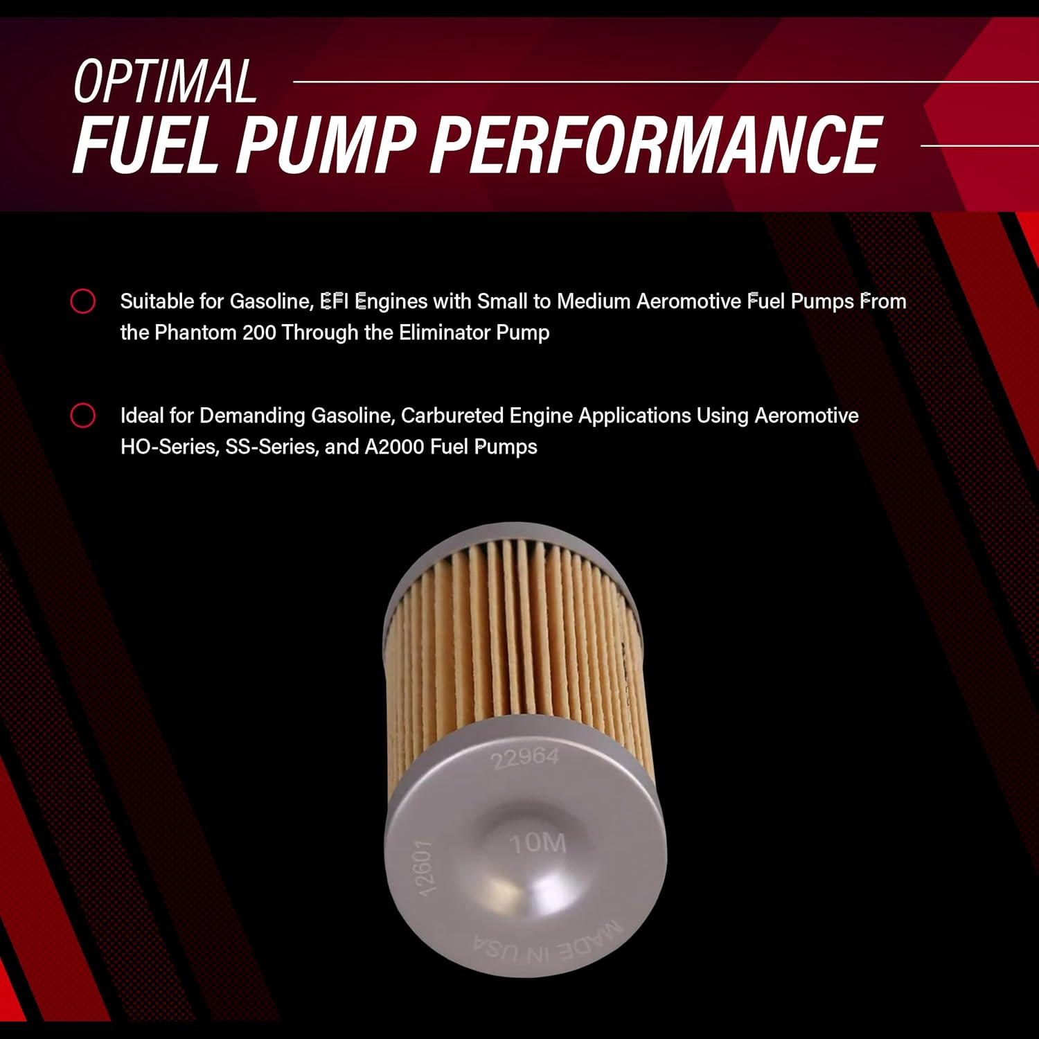 Aeromotive 12601 Replacement Filter Element, 10-Micron Cellulose, Fits All 2" OD Filter Housings image number 6