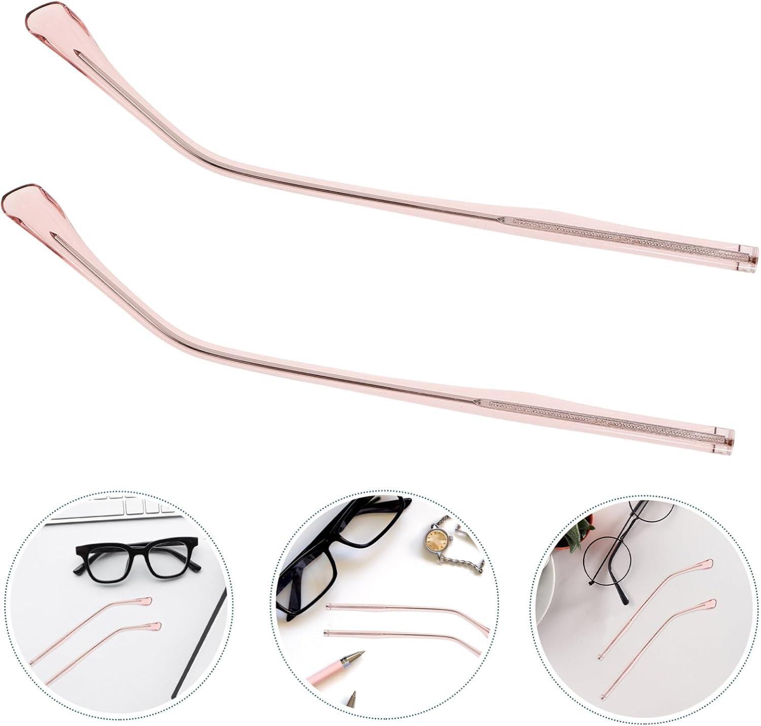 Homoyoyo Metal Glasses Replacement Temple Glasses Arm Replacement, 1 Pair Universal Metal Eyeglass Arm for Black
