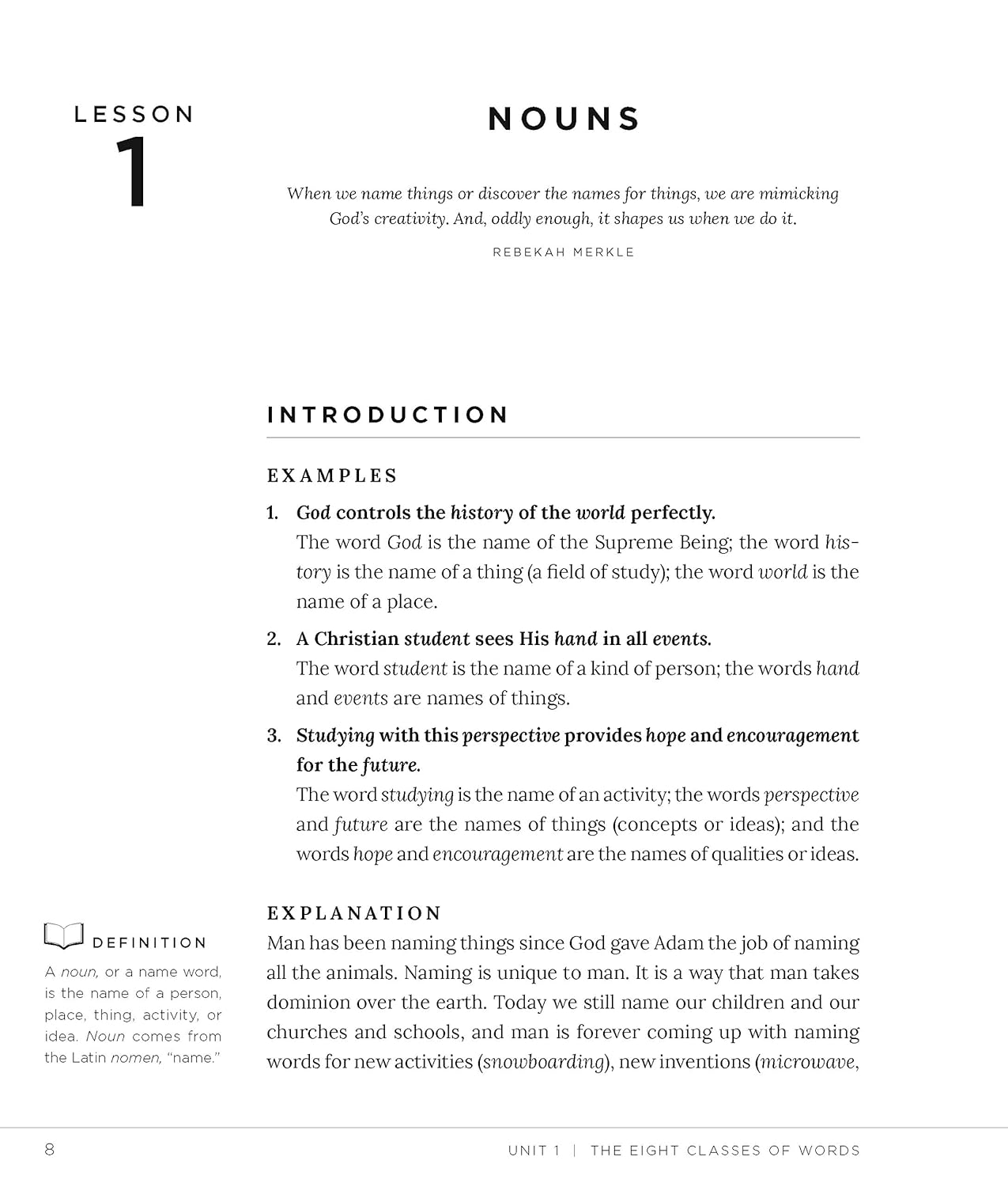 Our Mother Tongue: Elementary Grammar Book, Structured English Grammar Workbook, Classical Christian Basic Grammar Book, Daily Grammar Practice for Beginners