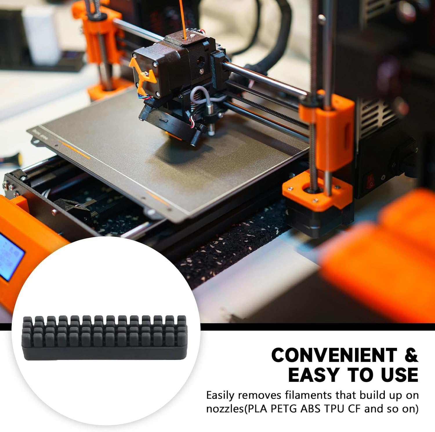 6PCS 3D Printer Accessories Nozzle Brush Replacement Kit - Hotbed Mounted Silicone Wiper Cleaning Nozzle Brush 3D Printer Accessories Hotbed Mounted Cleaning Tool ONLY for A1 Mini