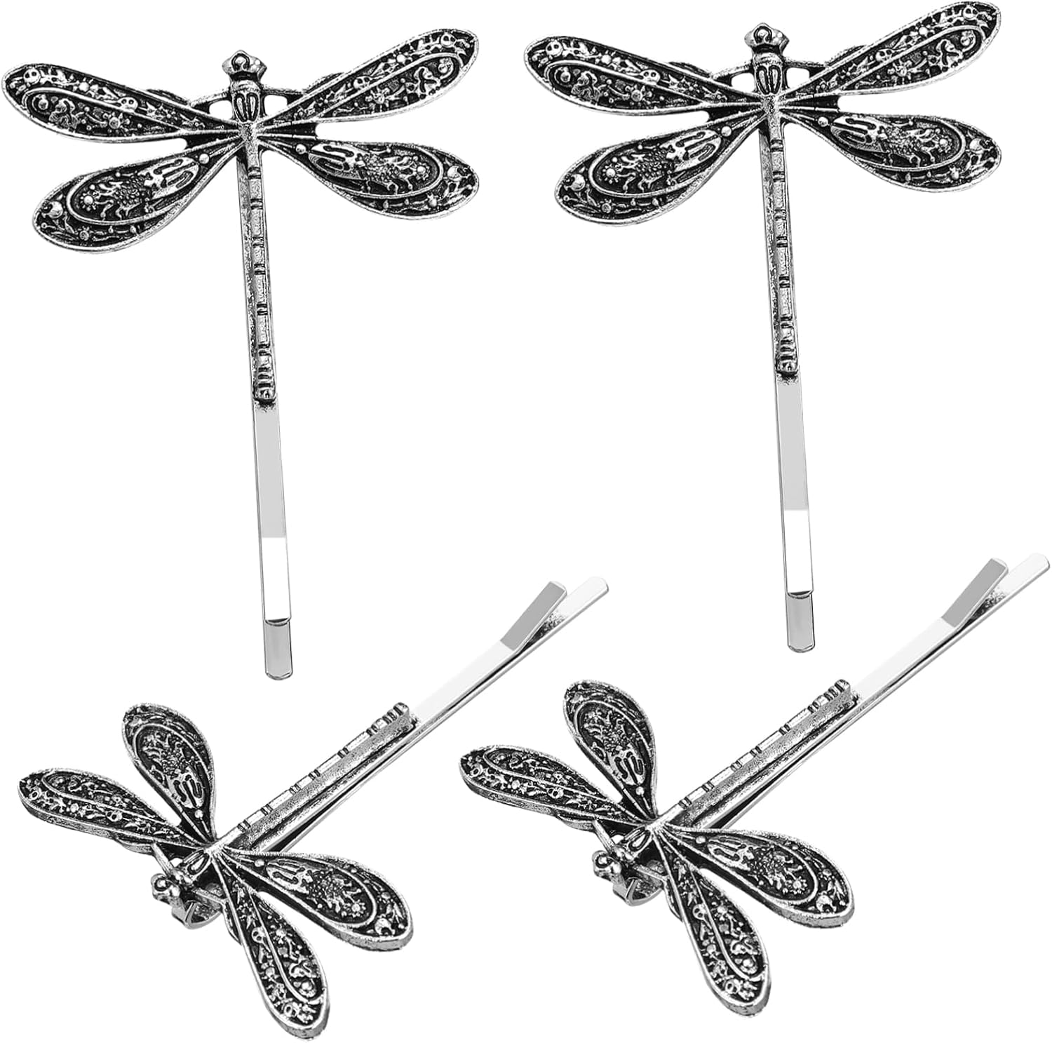 Didiseaon Dragonfly Hair Pins Metal 4Pcs for Christmas New Year Parties and Casual Wear image number 2