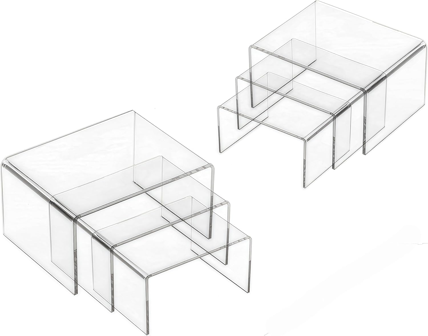 6 Sets Acrylic U-Shaped Display Stand, Clear Acrylic Display Risers for Figures, Cupcakes, Buffets, Jewelry Display Etc(3 Sizes) image number 3