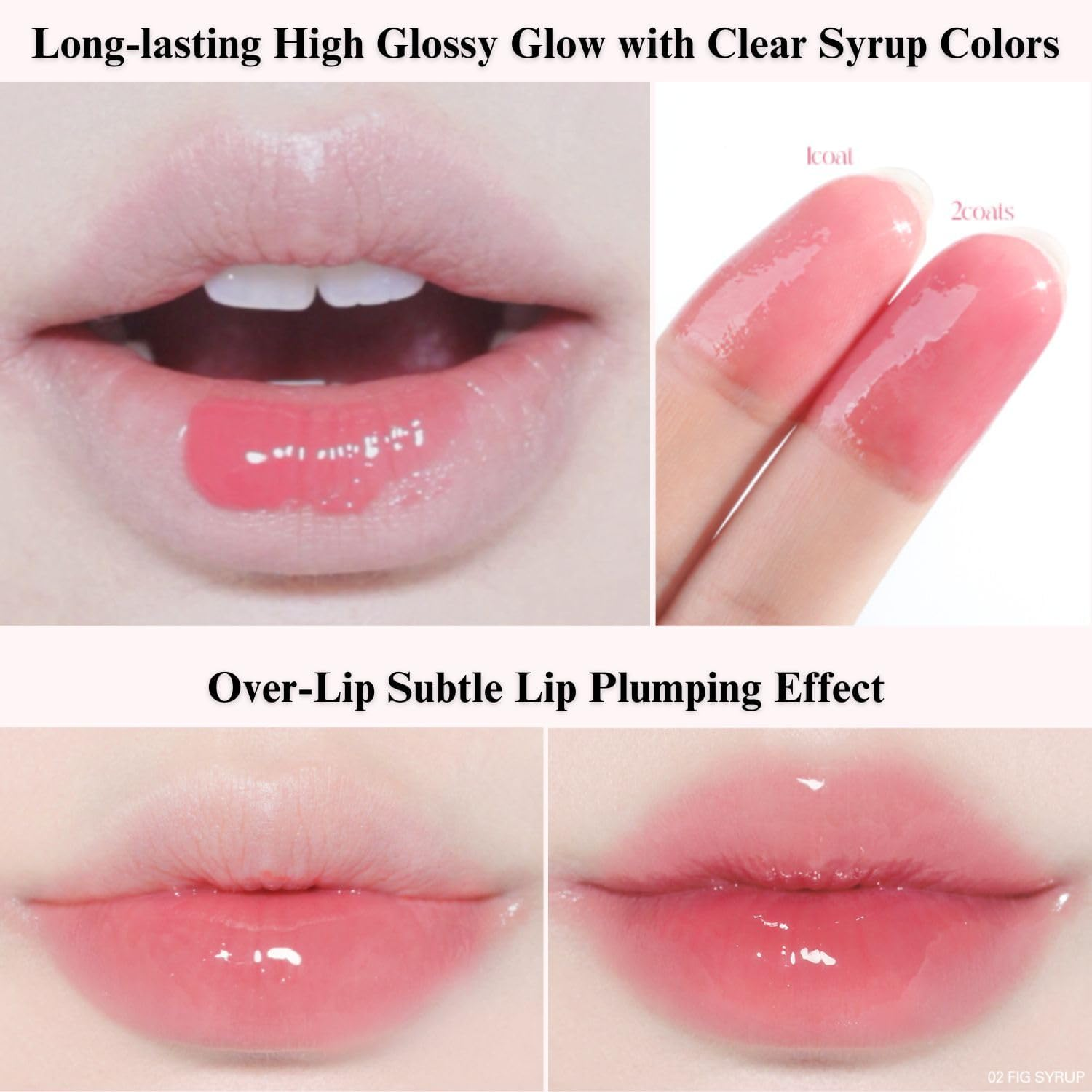 BBIA over Glaze Lip Gloss (01 PEACH SYRUP) - 02 Fig Syrup image number 7