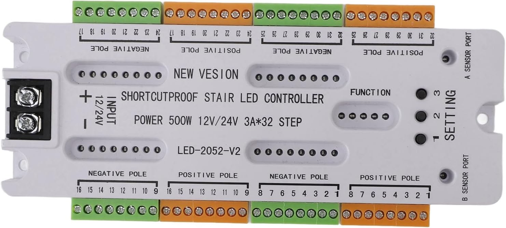 Motion Sensor LED Stair Light Controller, 4 Speed Level Adjustable LED Motion Sensor with anti Leakage System, 32 Groups Ports for Stairway Light image number 5