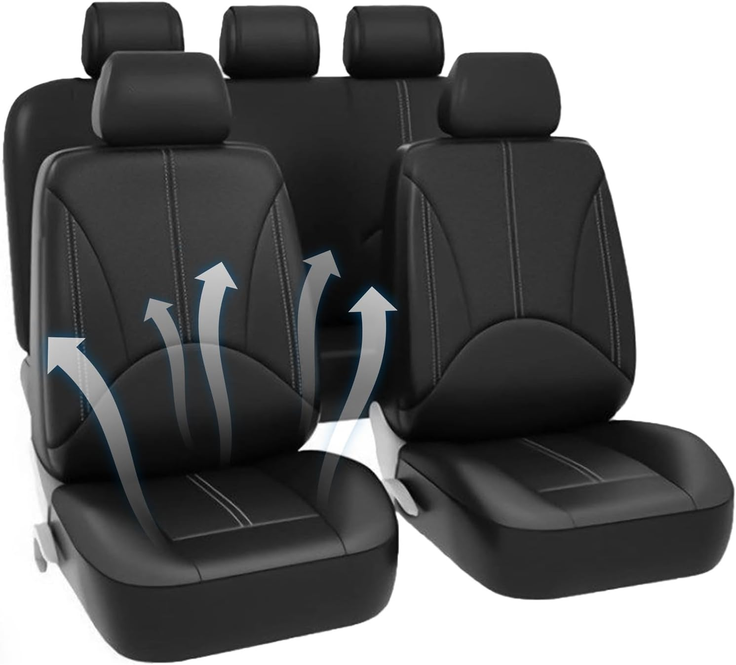 Automotive Seat Covers | Full Set Waterproof Seat Covers for Car - Protector Waterproof Vehicle Accessories for Sedan SUV Van Drivers Passengers Dog Front Back image number 5