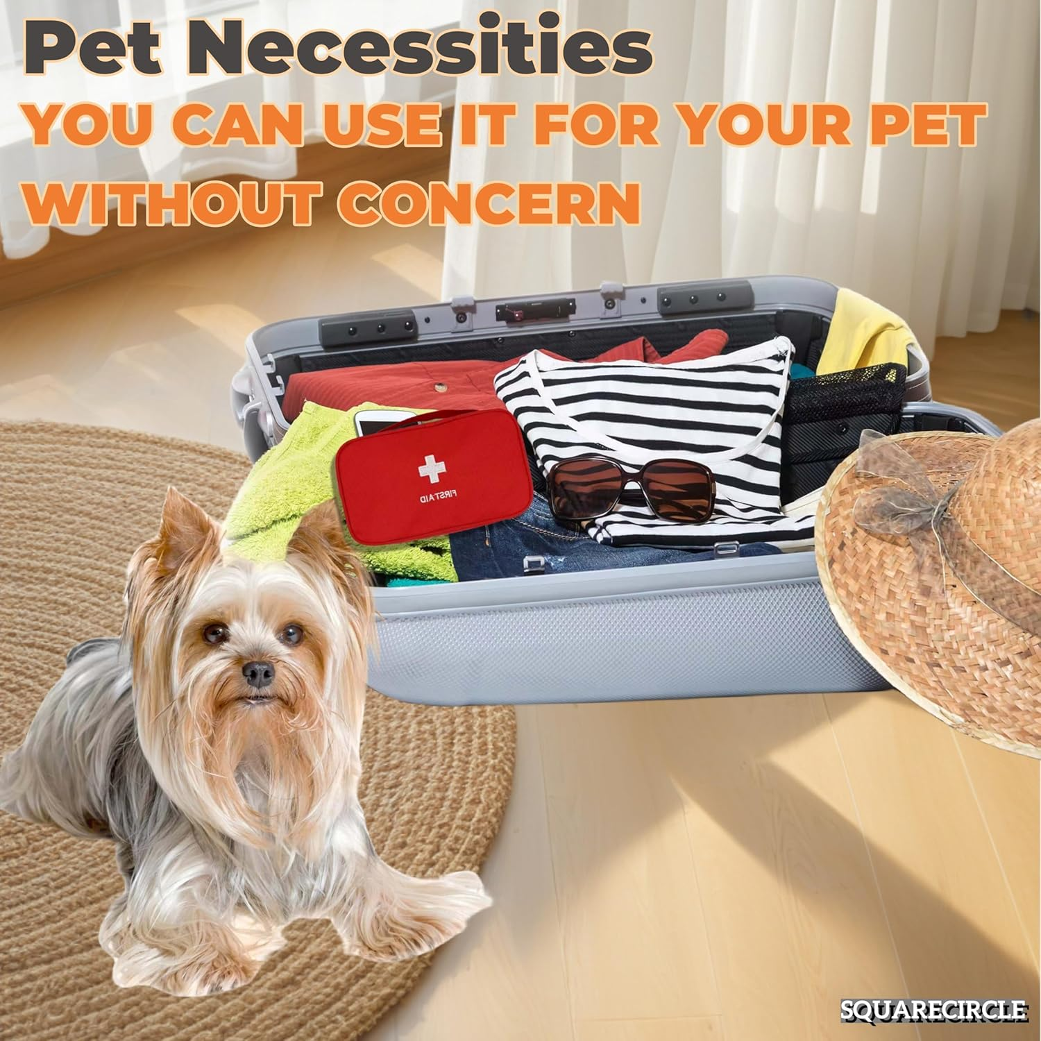 Pet Emergency Kit - Pet First Aid Kit for Dogs and Cats, Dog Camping Essentials, Dog Travel Accessories, Ideal for Home, Travel, Camping, and Hiking