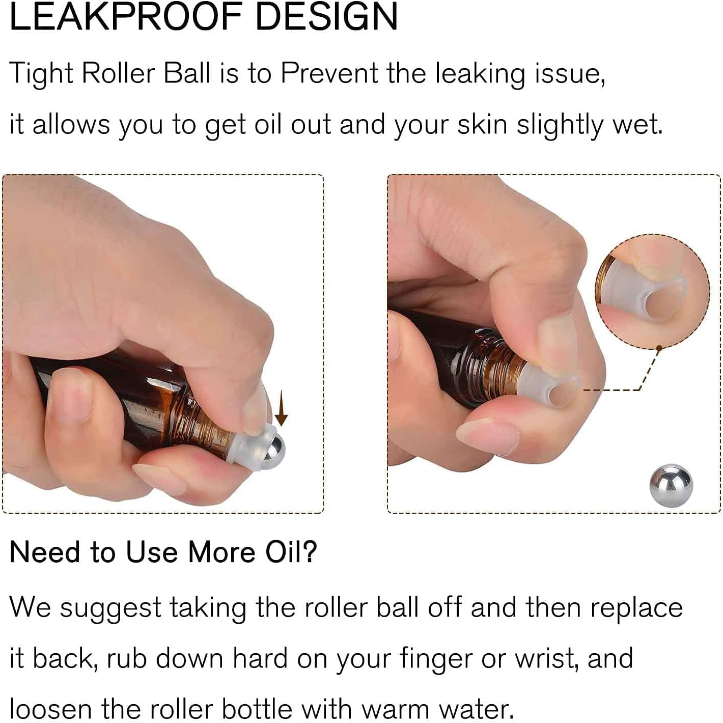 JOWILIN Essential Oil Roller Bottles, 4 Pcs 10Ml Glass Perfume Bottles with Opener, Pipette, Funnel, Labels, Travel Refillable Roll on Empty Bottles Set, Reusable Bottle with Gold Cap (Amber) - Amber image number 2