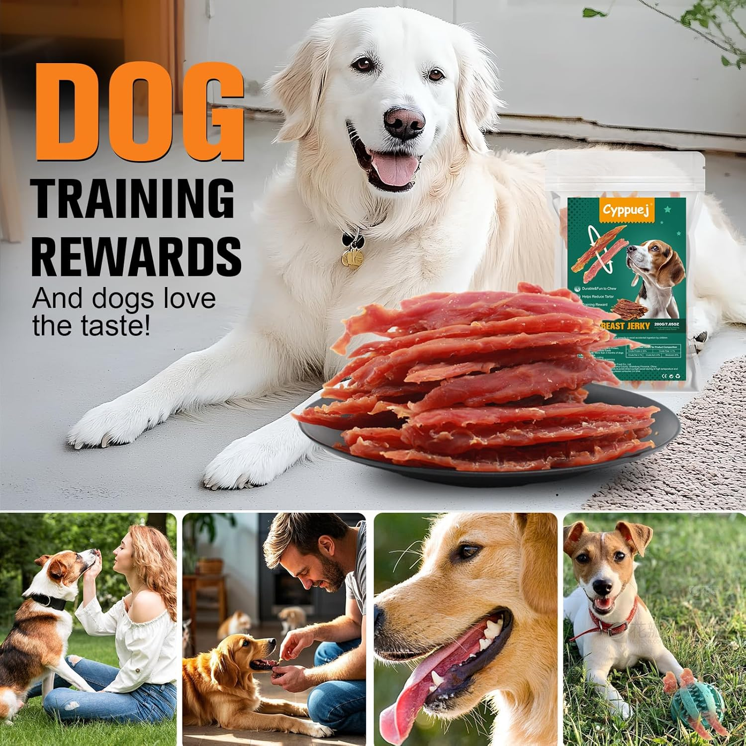 Duck Jerky Dog Treats for Training,Natural Ingredient Chews,High Protein Healthy Snacks for Reward and Training Small & Medium Dogs (200G)