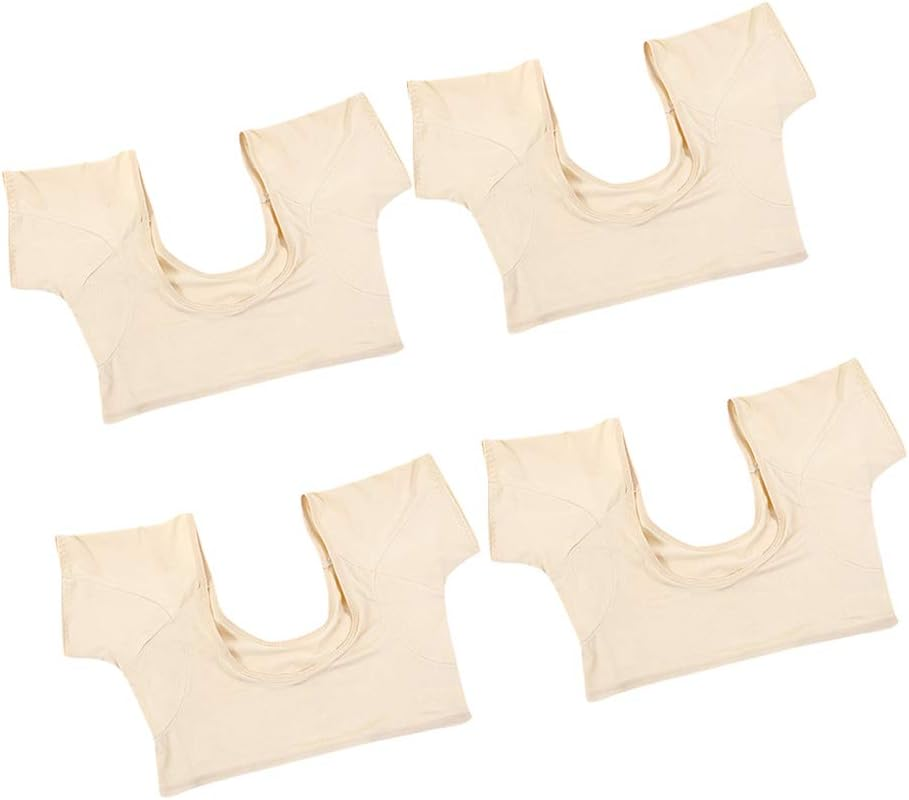 Prettyia 4Pcs Reusable, Washable Sweat-Proof Armpit Body Shirt, Silky Crop Top Underwear Suitable for Women Perfect for Home, Outdoor and Travel (M&L) image number 2