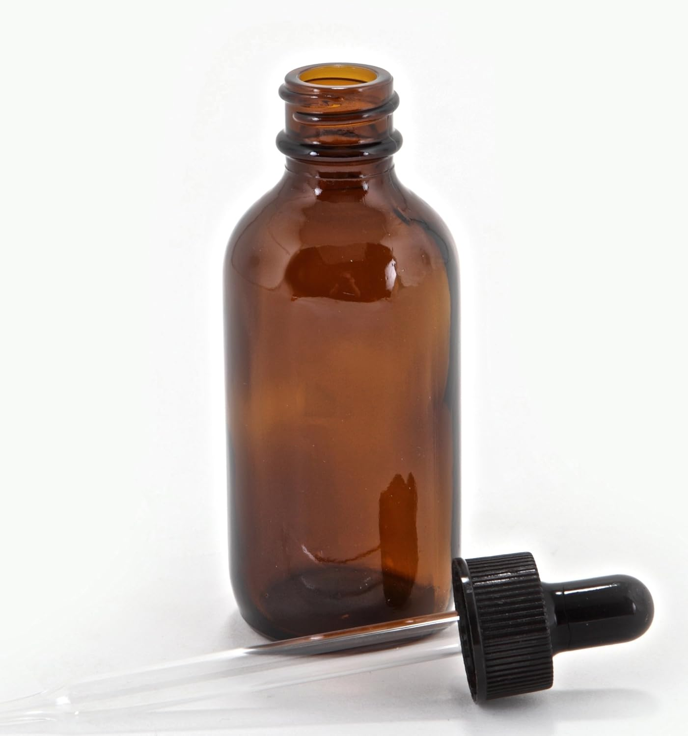 12, Amber, 2 Oz Glass Bottles, with Glass Eye Droppers image number 2