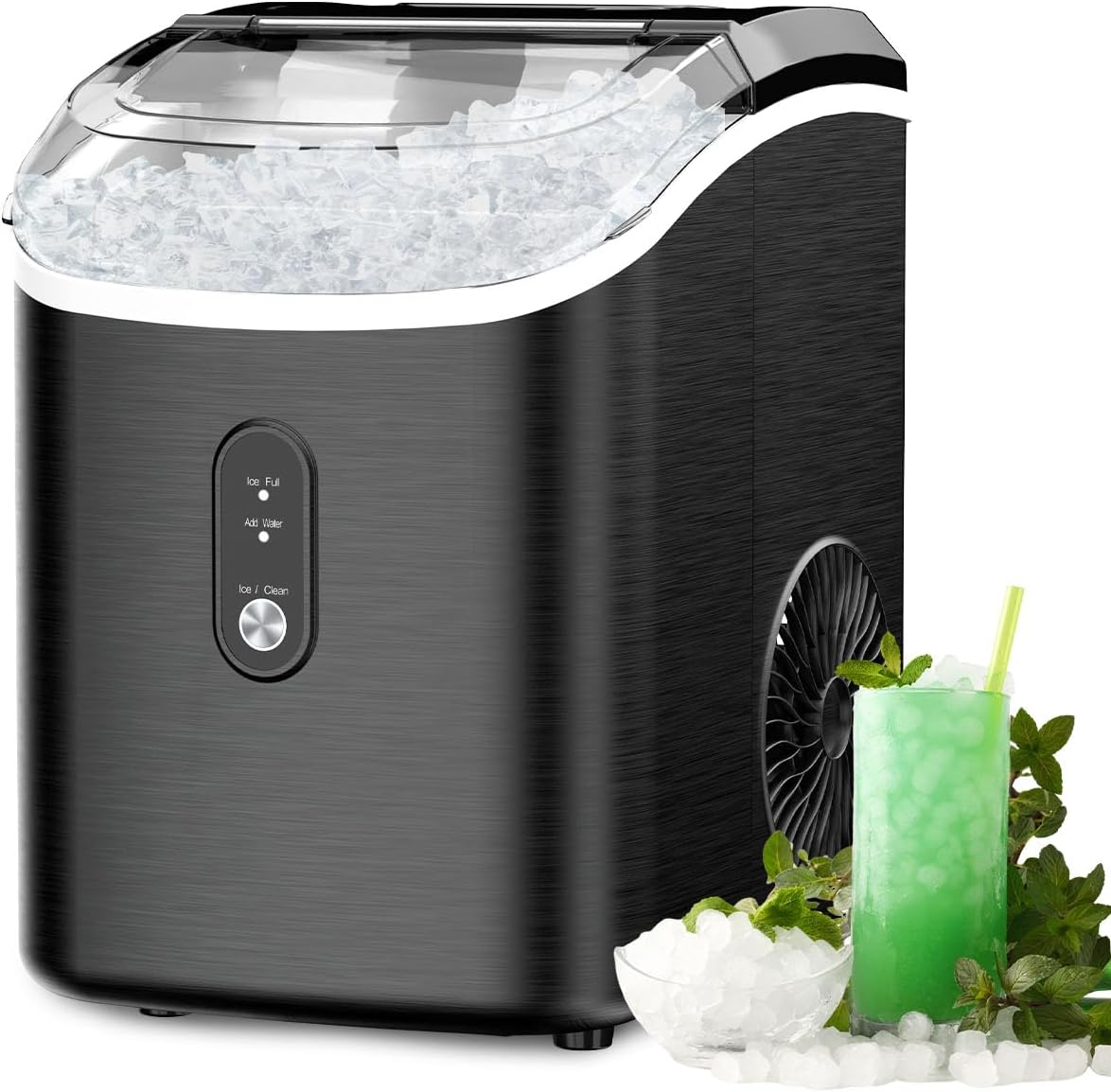 YOPOWER Ice Maker Machine, 15KG Nugget Ice Maker Machine Countertop, Pebble Ice Cube Maker with Self-Cleaning, Crushed Ice Makers for Home Bar image number 4