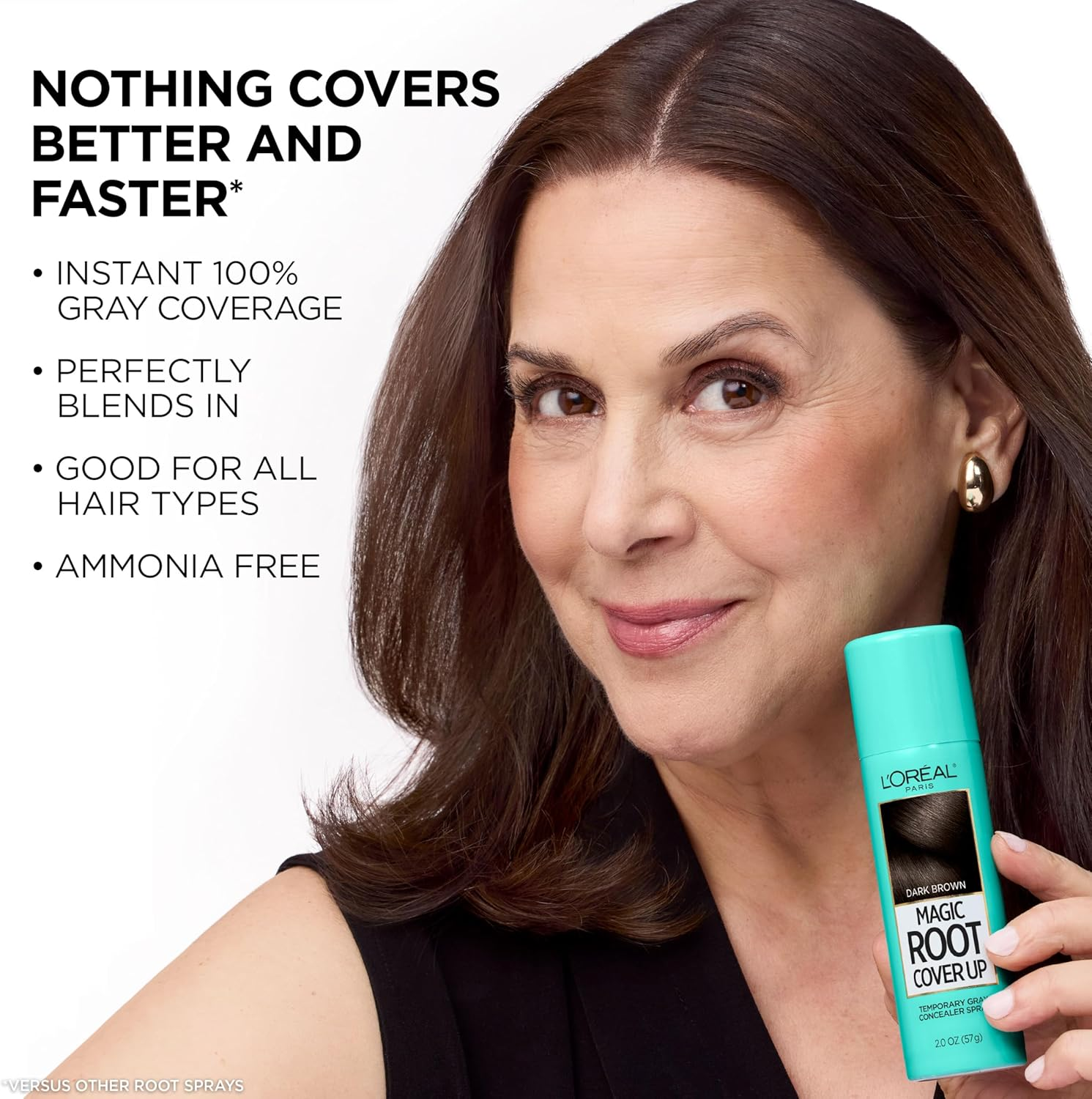 L'Oreal Paris Magic Root Cover up Temporary Gray Concealer Spray, Black, 57G image number 3