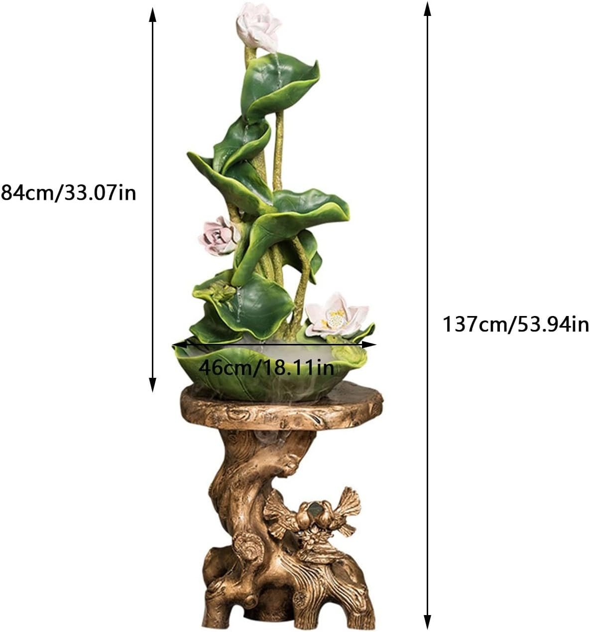 Outdoor Fountain Lotus Flowing Water Fountain, Floor Standing Ornaments, Circulating, for Office and Home D&eacute;cor image number 4