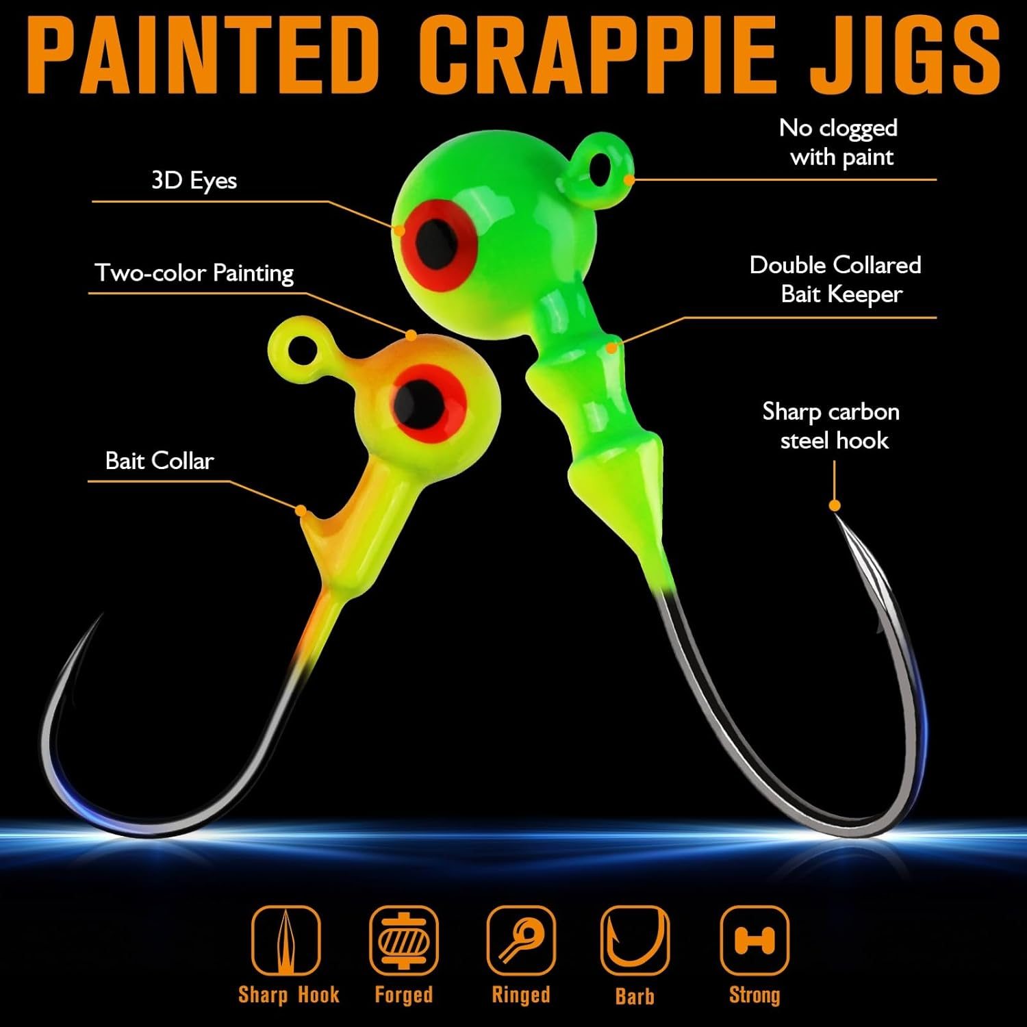 Dovesun 110Pcs Crappie Lures with Jig Heads Hooks Kit- Soft Plastic Grubs-Tubes Bait 80Pcs 1/8 1/16 1/32 Oz 30Pcs Crappie Jigs Fishing Lures Kit for Saltwater Freshwater Fishing /(120PCS-95PCS) image number 1