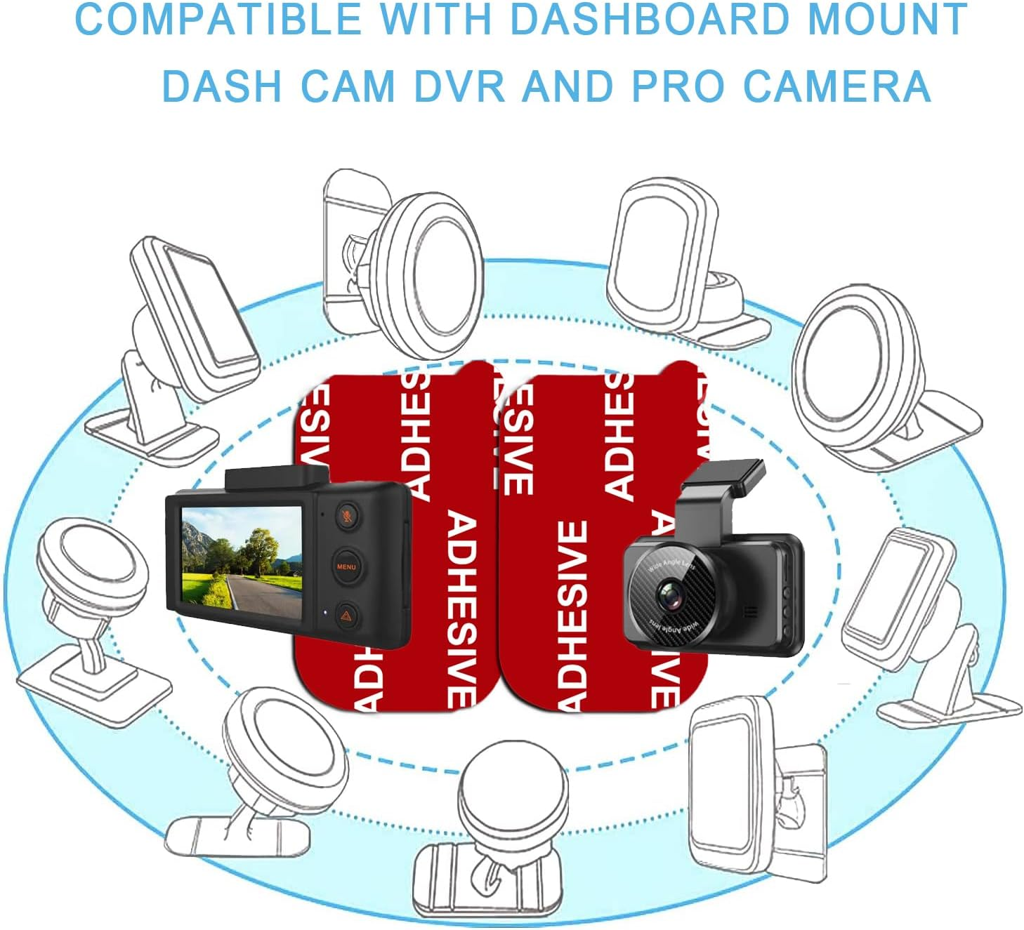 D.SKING 15 Pack Very High Bond Rectangle 3M Adhesive Adhesive Replacement Kit, Magnetic Car Dashboard Phone Mount Base Sticker Parts Double Sided 3M VHB Tape Adhesive Pads image number 4