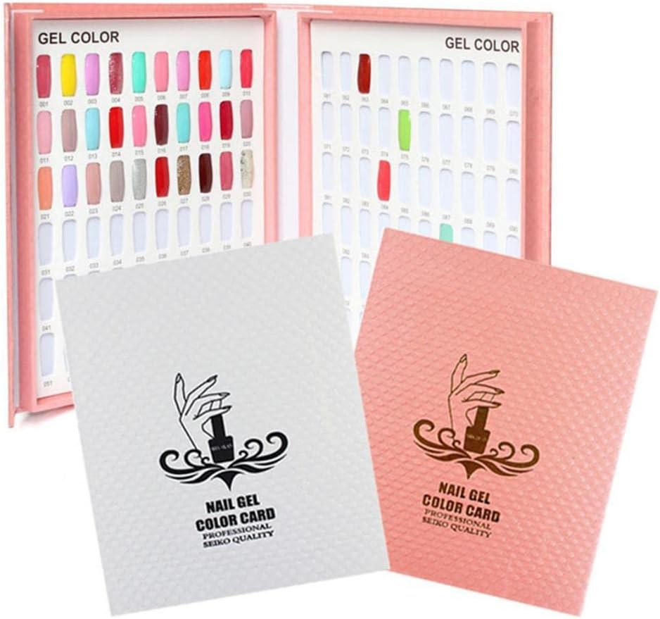 Salon Nail Art Display Book 120 Colors Tip Gel Polish Chart Book Pink image number 1