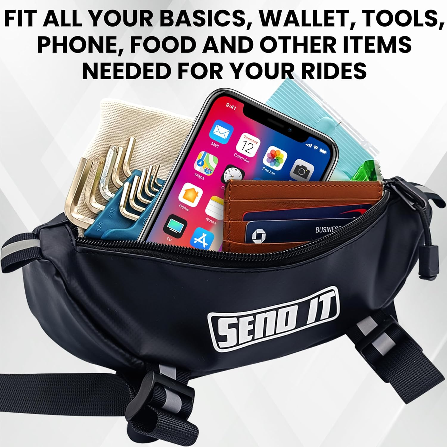 Waterproof Dirtbike Handlebar Bag | Compact Motorcycle Handle Bar Storage Pouch | Universal Fit Dirt Bike Bag for Trail & Adventure Riding | Durable Surron Bar Bag image number 5