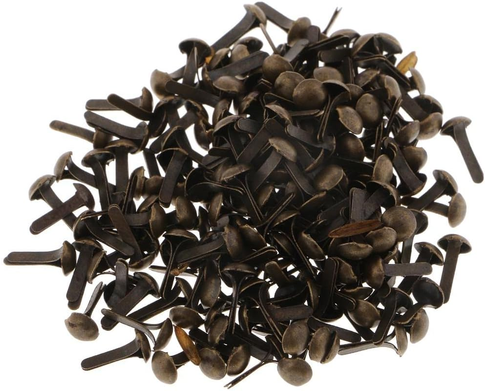 F Fityle 200 Pieces 4.5Mm round Head Split Pins Metal Brads Paper Fastener Decorative Brad for Scrapbooking DIY Craft Decoration - Bronze - Gold image number 5