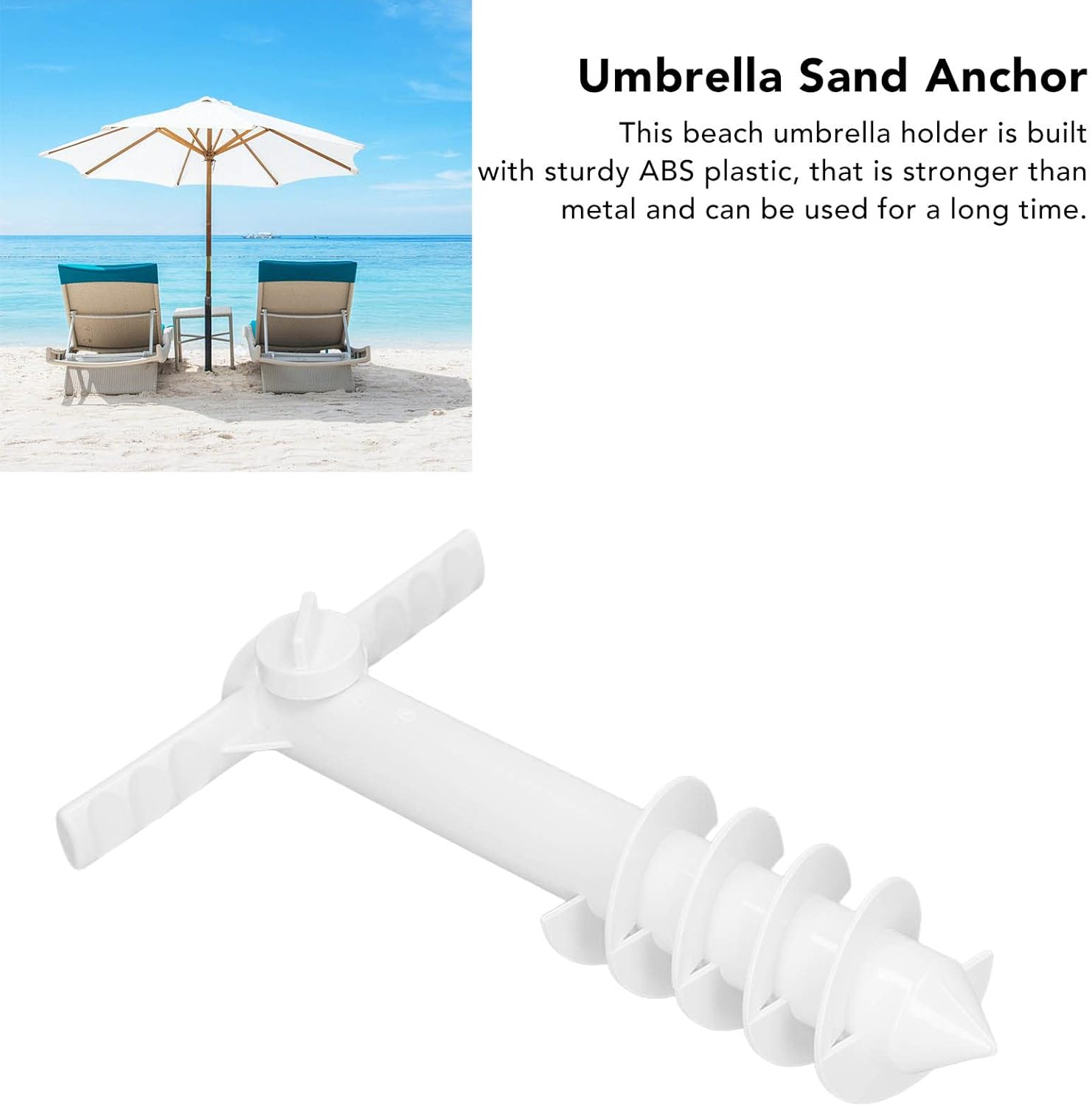 Beach Umbrella Anchor Strong Wind Resistant Heavy Duty Outdoor Umbrella Stand Holder with 5 Tier Screws Portable Umbrella Stand Holder for Beach image number 3