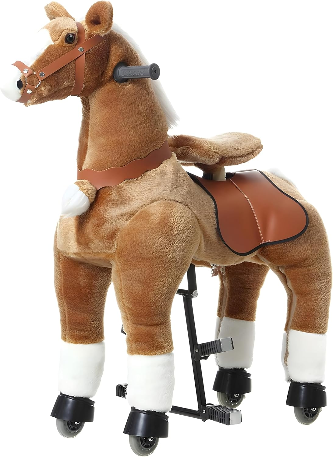 AHATECH Walking Ride on Horse Kids Toddler (Brown, Medium) image number 3