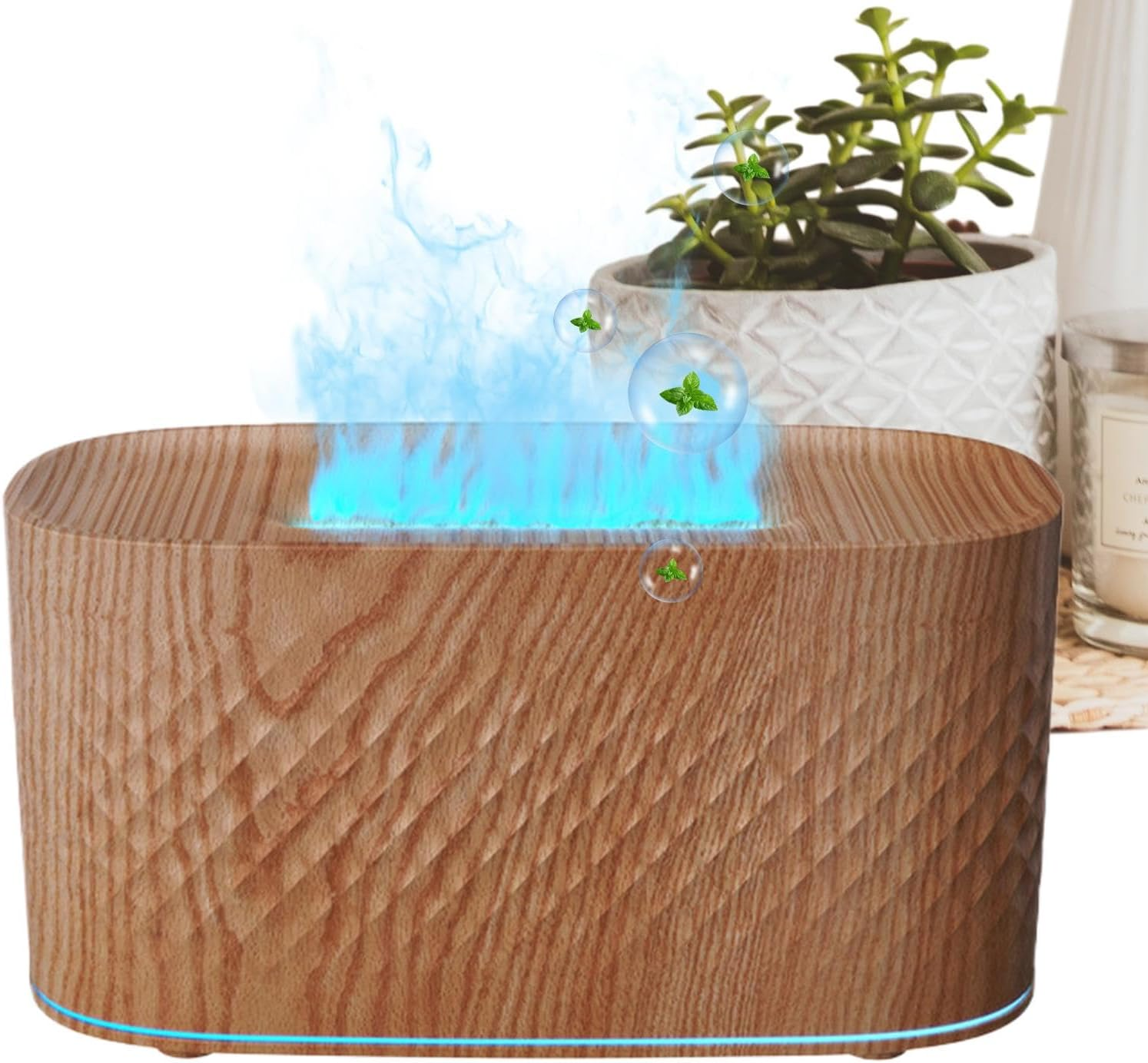 Flame Oil Diffuser - Flame Air Diffuser, Air Fragrance Diffuser with USB Charging | Colorful Diffuser Humidifier with 2 Spray Modes, Bonfire Fragrance Diffuser P