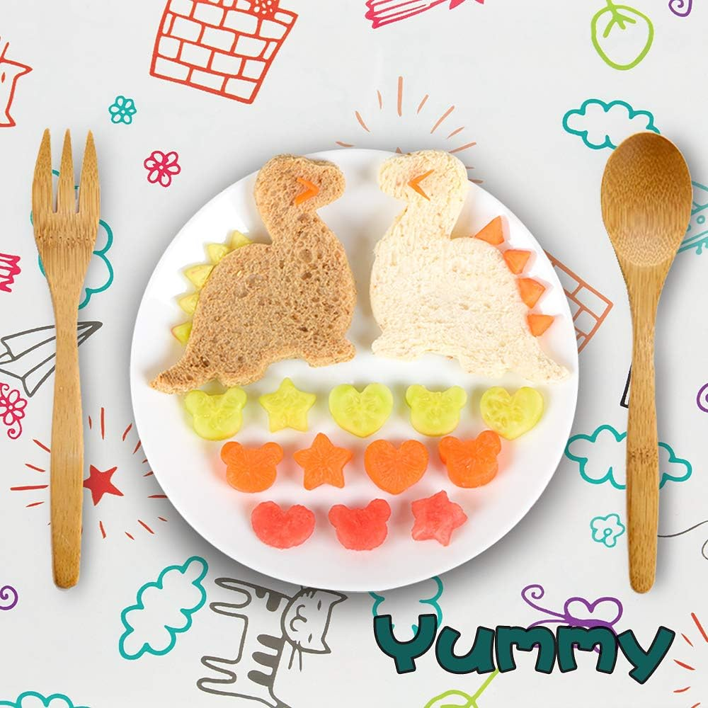 Sandwich Cutters Set for Kids, Mickey Mouse, Dinosaur, Star, Heart Shapes and Mini Vegetable Fruit Cookie Cutters Food Mold for Holiday and Party image number 2