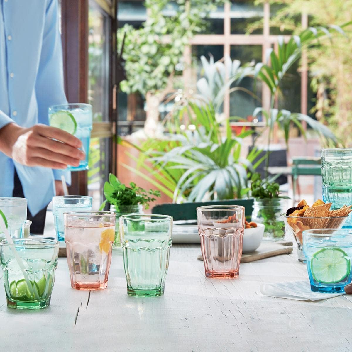 Bormioli Rocco Rock Bar Lounge Mint Hi-Ball Tumbler 370Ml, Green, Hard Glass, 6 Glasses image number 2