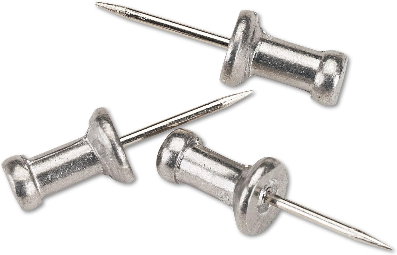 ADVANTUS Aluminum Head Push Pins, Steel 5/8-Inch Point, Silver, 100 per Box (CPAL5) image number 3
