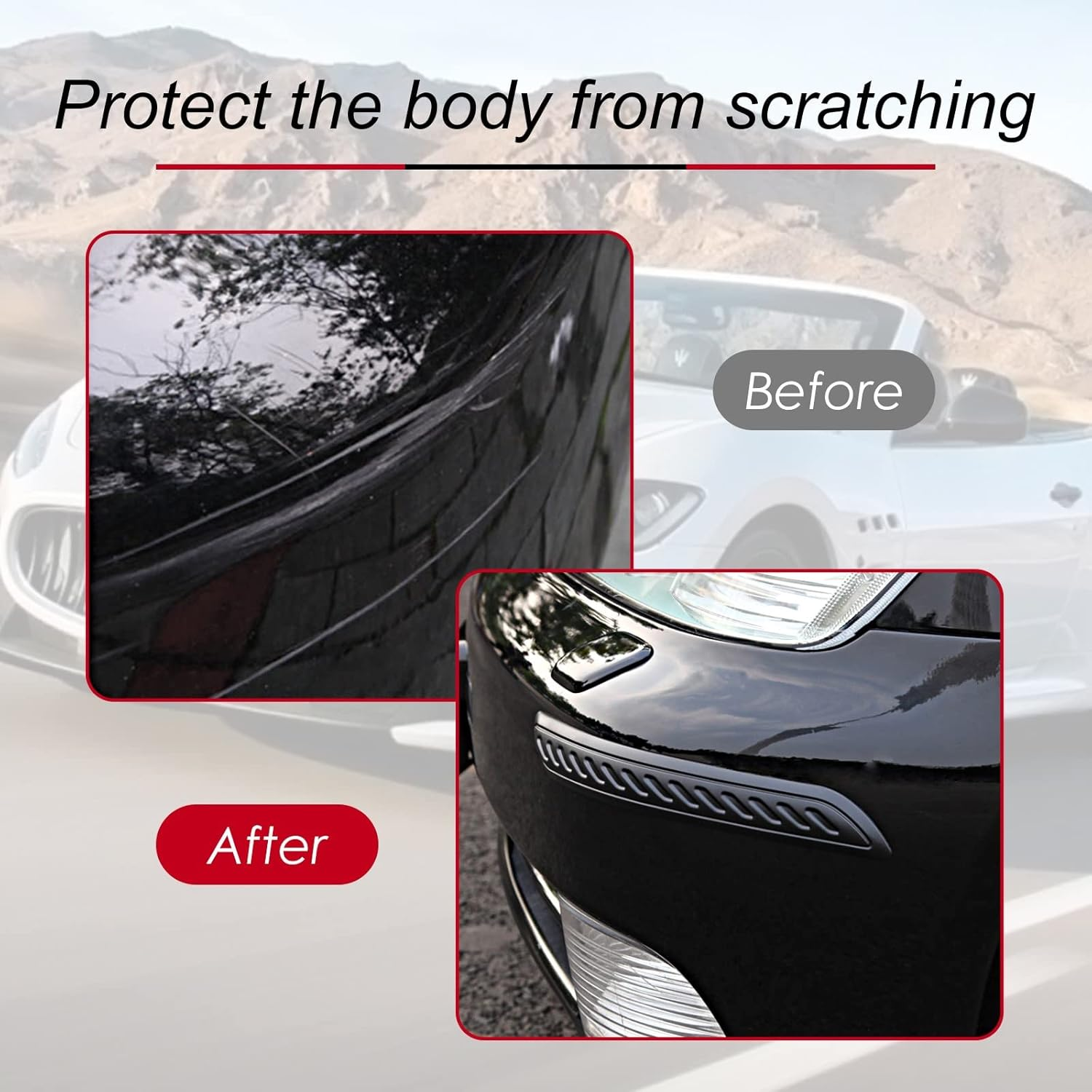 Yonput 2 Pieces Car Bumper Anti-Wear Protection Strip, 15.7In Car Body Bumper PVC Anti-Scratch Anti-Collision Protection Strip, Car Universal Protector Strip, Suitable for Most Cars (Black) image number 5