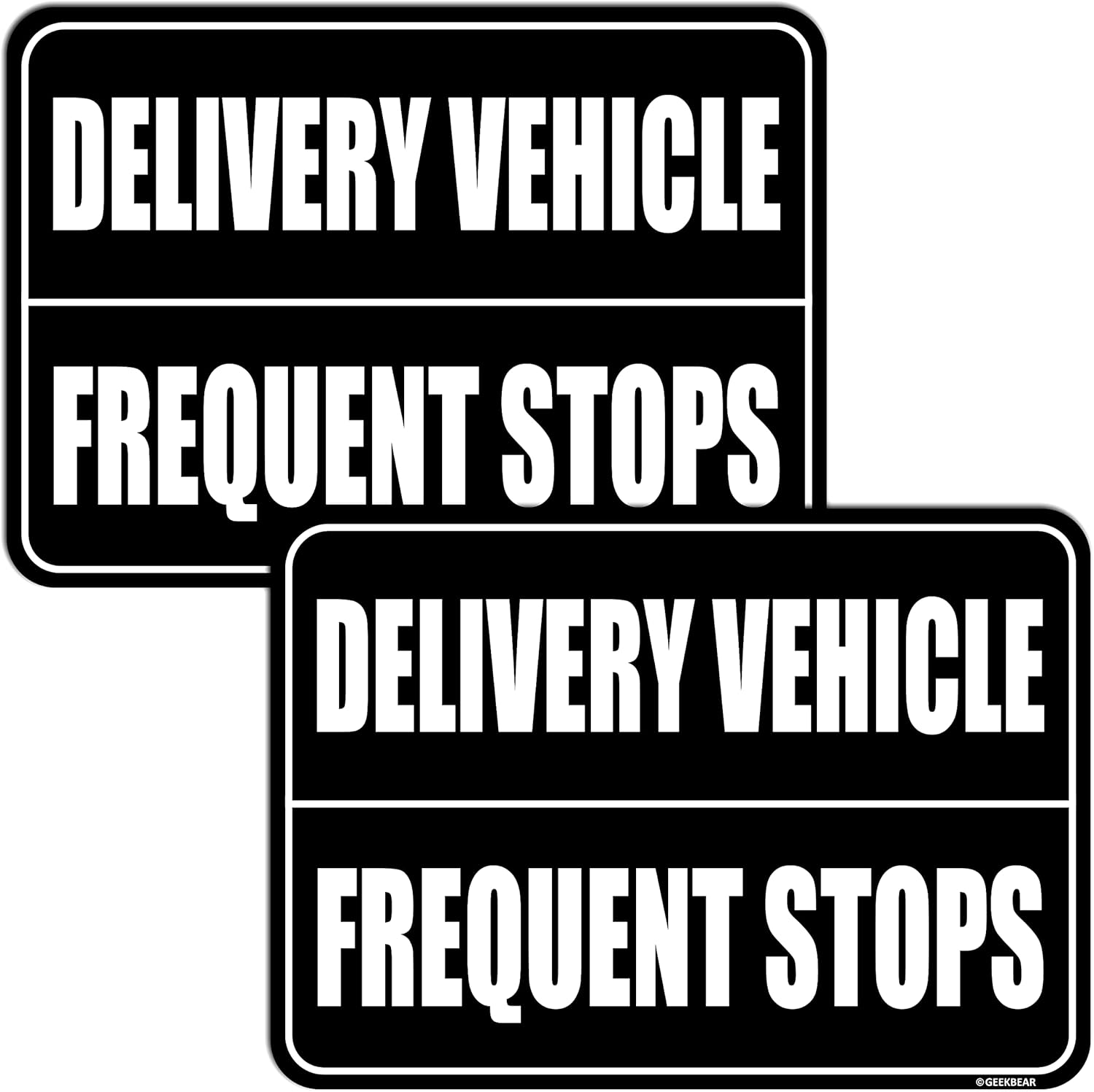 GEEKBEAR Delivery Vehicle Frequent Stops Sign (Yellow/Black, 2 Pack) - Reflective, Strong Magnetic Hold, Durable, Eye-Catching Design, Gift-Ready