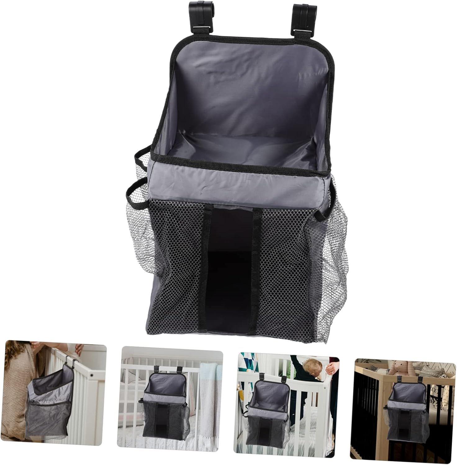 Ibasenice Changing Table Diaper Organizer Hanging Storage Pouch Milk Bottle Organizing Pouch for Parents