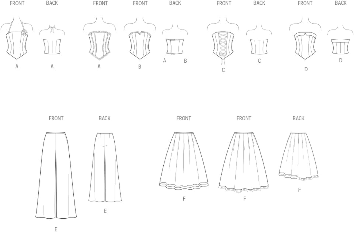 New Look Sewing Pattern UN6787A Juniors' Corsets, Trousers and Skirt a (3/4-13/14) image number 4