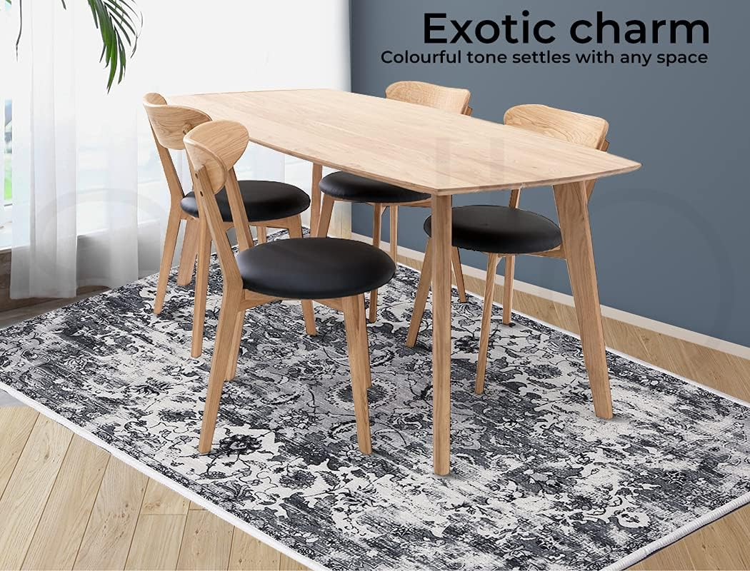 MARLOW Anti-Slip Floor Rugs, 200 X 290Cm Skin Friendly Area Rugs, Soft Large Home Decor Carpet Indoor Outdoor - Versatile for Bedroom, Dining Room, Living Room (Grey) image number 7