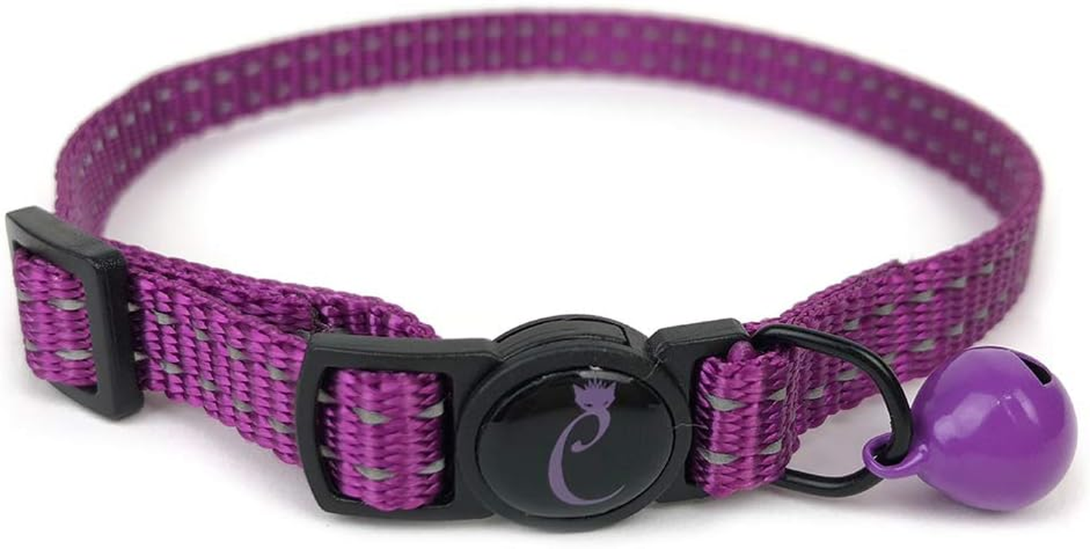 Cattitude Cattitude Classic Cat Collar, Turquoise, Blue - Cat Collars with Bells, Adjustable Nylon Strap, Safety Release Breakaway Buckle, Kitten, Puppy, Small Dog image number 4