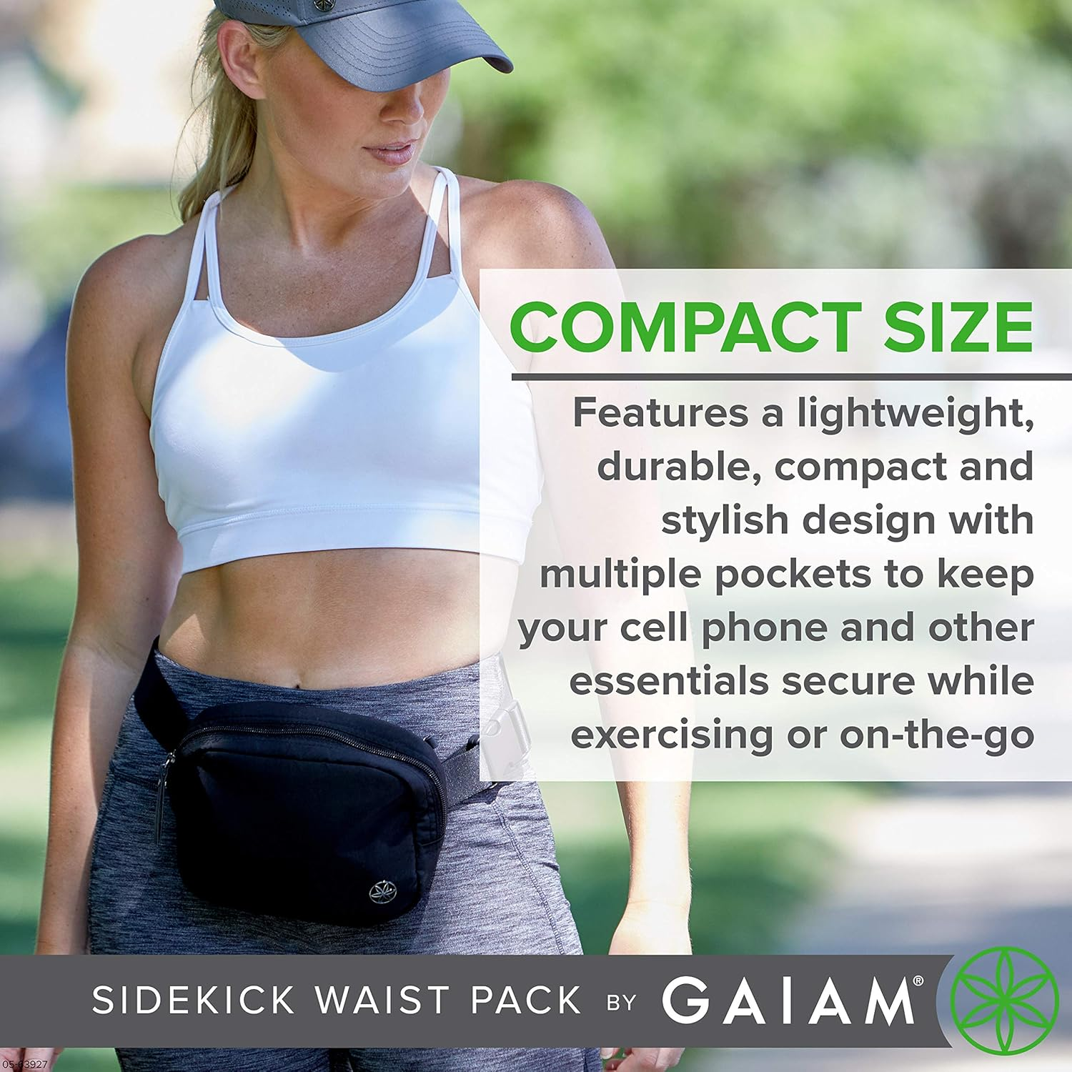 Gaiam Sidekick Waist Pack - Storage Belt Bag for Women and Men - Adjustable Belt with Lightweight Pouch for the Gym & Studio image number 1