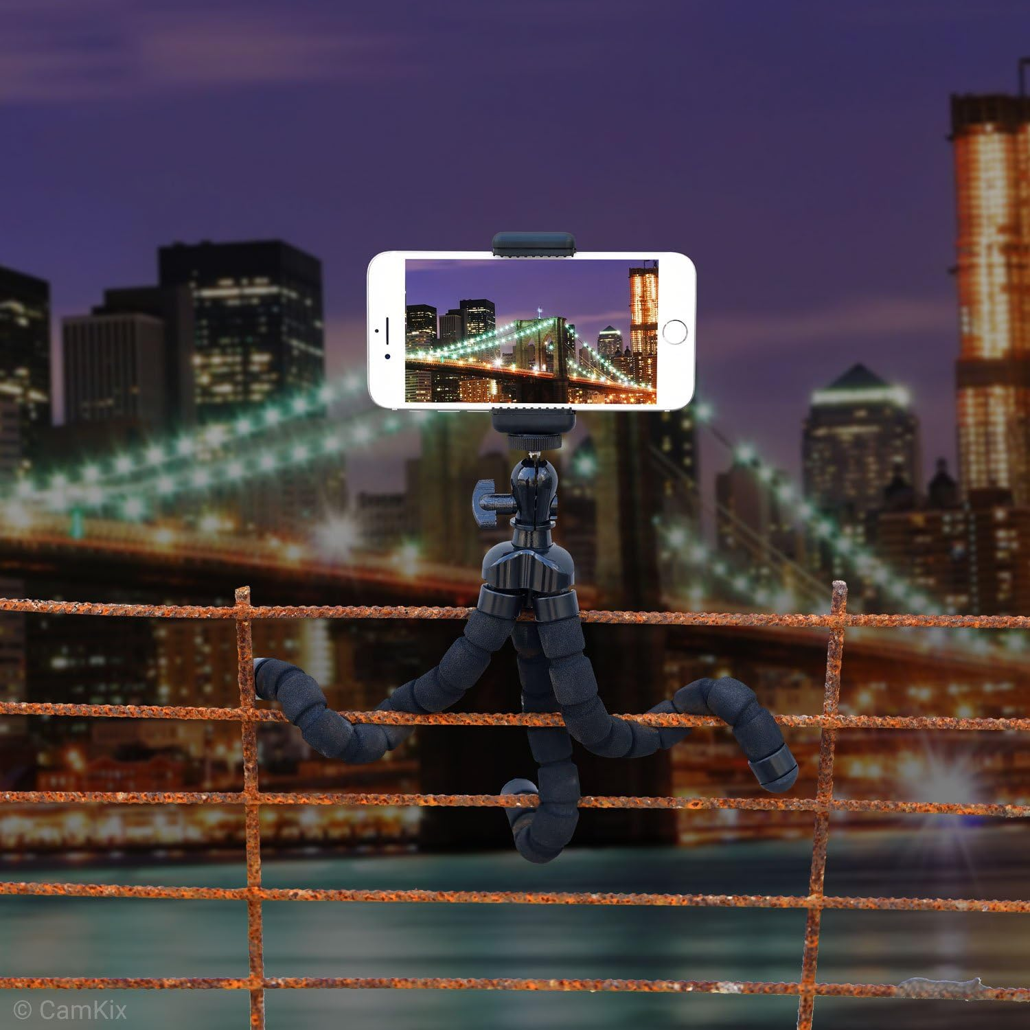 Flexible Cell Phone Tripod and Bluetooth Remote Control Camera Shutter - for Iphone, Samsung Galaxy and Many More - Octopus Style Mount - Universal Phone Holder - Solution for Smartphone Photography