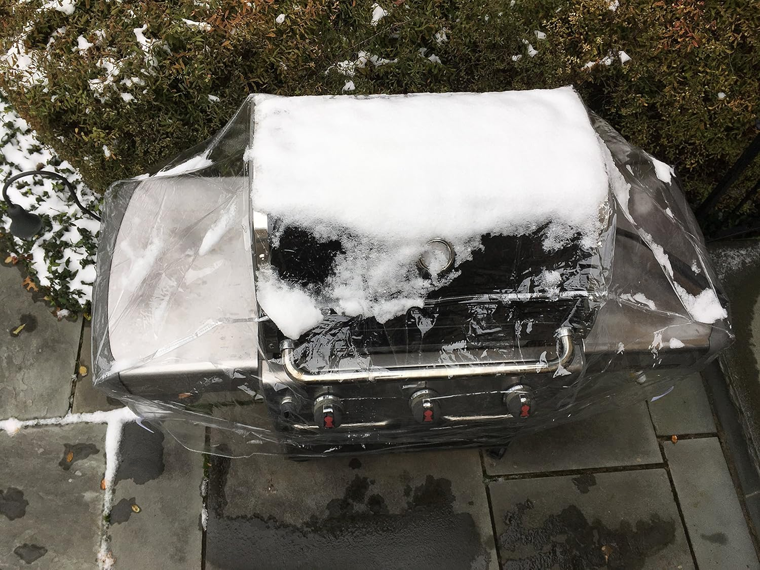 LAMINET Crystal Clear Heavy-Duty Waterproof Plastic Outdoor Furniture Cover - 60" Gas Grill Cover - 3 Season Protection - Keep Rain, Snow & Debris Off! Premium Protection at Economy Price! image number 6