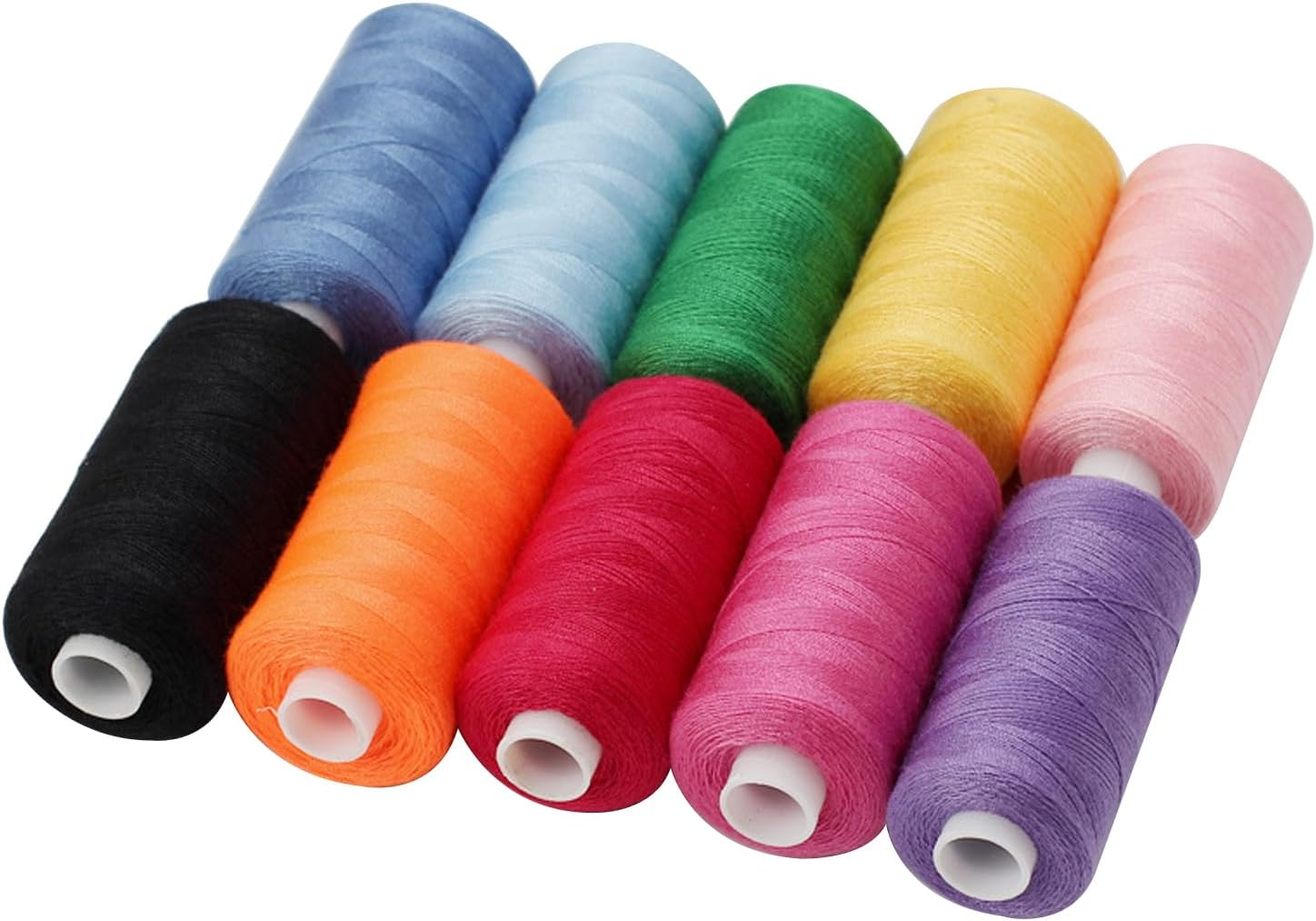 Haobase Sewing Thread Assortment Coil 10 Colors 400 Yards per Spool 40S/2 Polyester Thread Sewing Kit for Hand and Machine Sewing (Dark Color Styles) - Green Styles image number 3