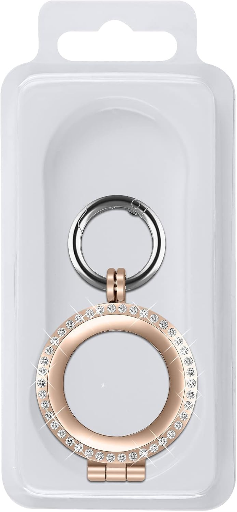 4-Pack Airtag Case for Apple Airtag Holder, Metal with Diamonds Anti-Lost Protective Case, Dustproof Air Tag Holders for Pet Tracking, Bags, Kids, Keys, Luggage, Dog Collar (Rose Gold) image number 4