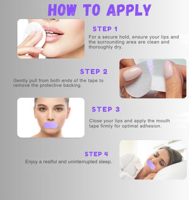 Lavender Scented Mouth Tape for Sleeping - anti Snoring Device & Snore Reducing Aid - Sleep Strips for Nasal Breathing, Promote Nose Breathing - Hypoallergenic Sleep Tape - Strong Medical-Grade Adhesive &ndash; 60 Counts. image number 5