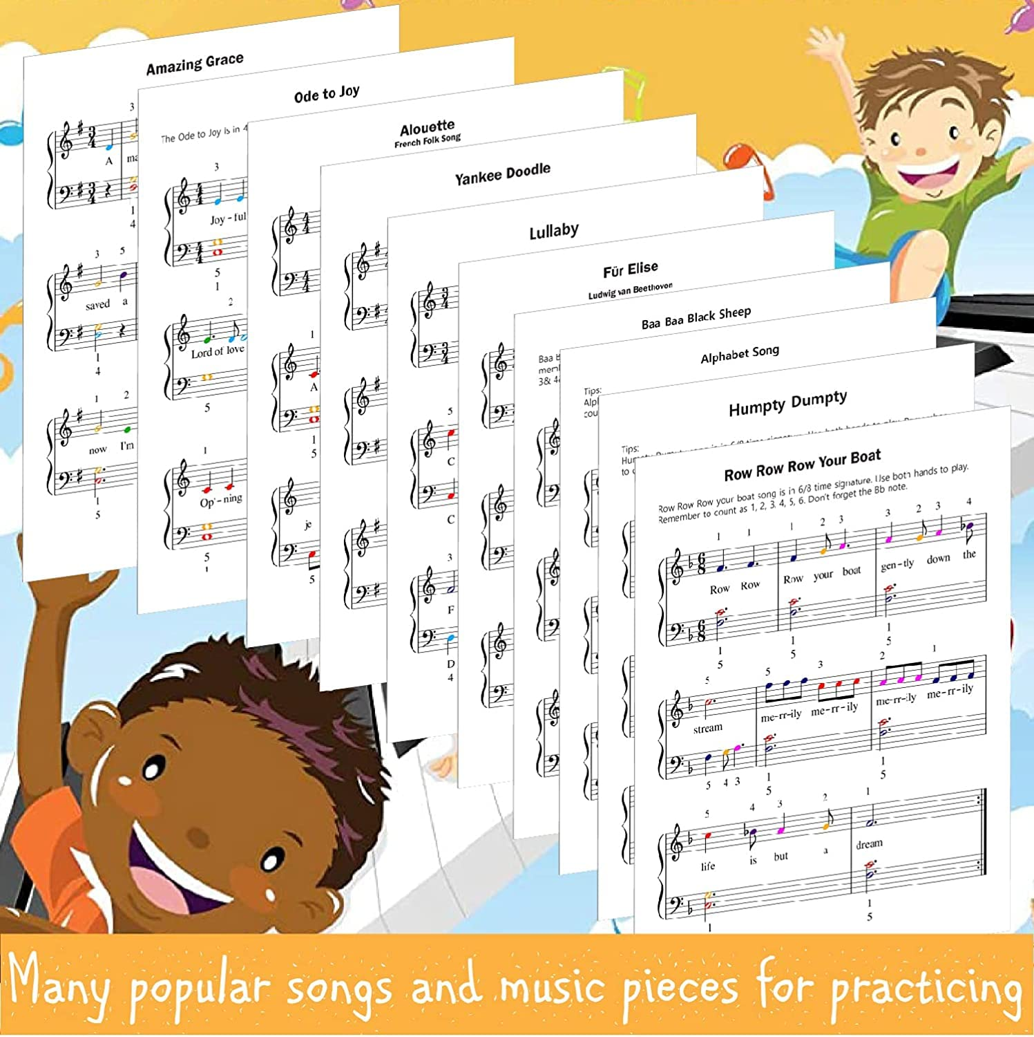 Piano Lessons Book 2: a Complete Guide for Kids and Beginners; Color Coded Staff Notes; Designed and Printed in USA image number 5