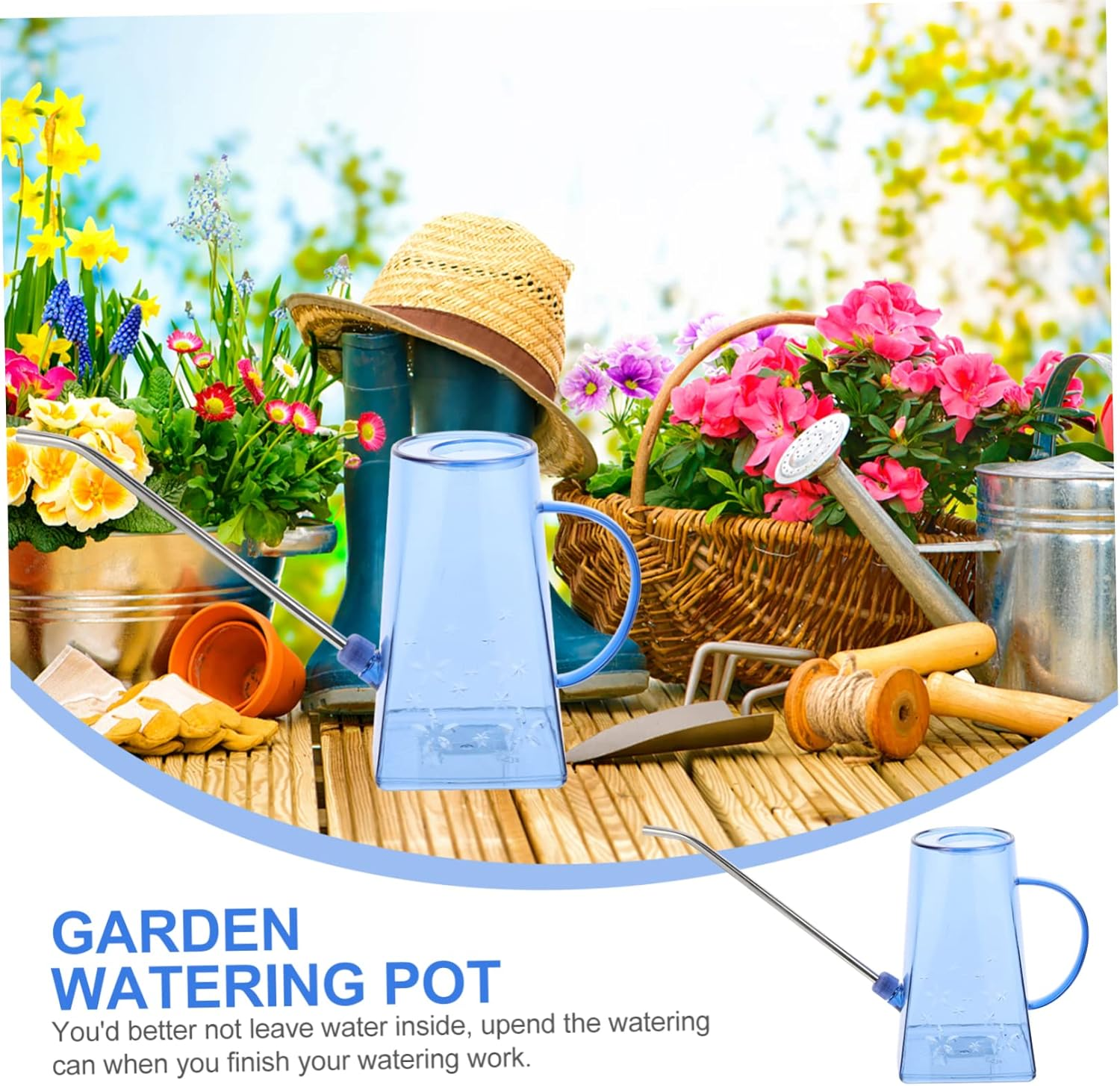 Long Spout Watering Can for Garden Outdoor Use Household Metal Plant Watering Pot Extended Spout for Home and Garden - Pink image number 7