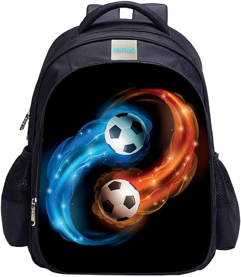 MATMO Soccer Backpack for Boys, Soccer Print Backpack Cool Football Pattern School Bag - Backpack 23-4 image number 4